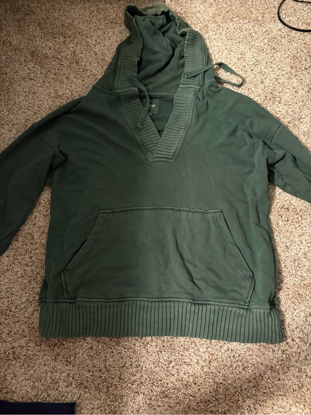 Aerie Forest Green Hooded Pullover Sweatshirt
